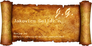 Jakovics Gellén névjegykártya